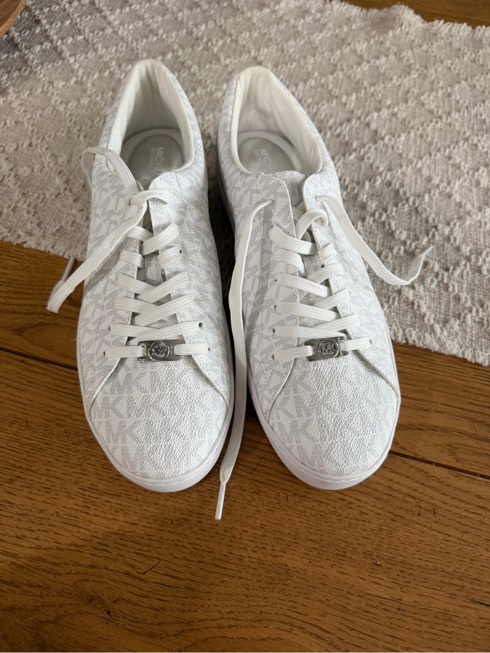 Michael Kors White Logo Monogram Low-Top Sneakers